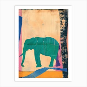 Elephant 3 Cut Out Collage Art Print