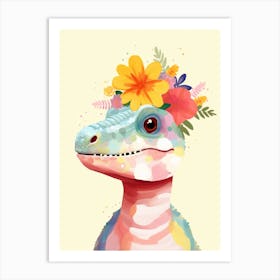 Colourful Dinosaur Kritosaurus 2 Art Print