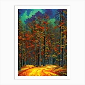 Autumn Forest Road 1 Art Print