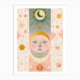 Moon And Stars 6 Art Print