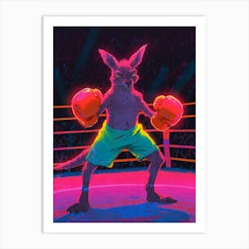 Kangaroo In Boxing Ring 1 Art Print