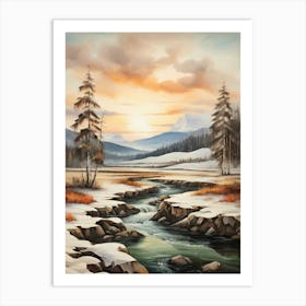 Sunset In The Mountains 16 Art Print