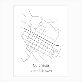 Cuichapa,Mexico Minimalist Map Art Print