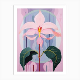 Orchid 2 Hilma Af Klint Inspired Pastel Flower Painting Art Print