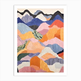 Ben Oss Scotland Colourful Mountain Illustration Art Print