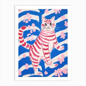 Striped Cat 5 Art Print