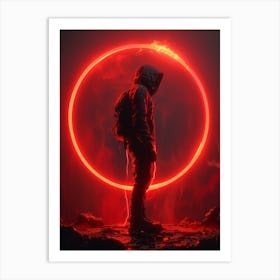 Man In A Red Circle Art Print