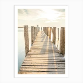 Sunset On A Wooden Pier Art Print