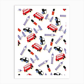 London England UK icons pattern Art Print