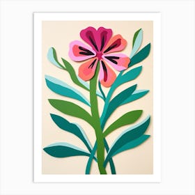 Cut Out Style Flower Art Flax Flower 2 Art Print