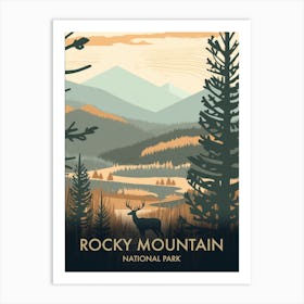 Rocky Mountain National Park Vintage Travel Poster 9 Art Print