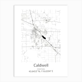 Caldwell,United States Minimalist Map Art Print