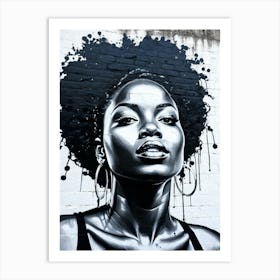 Graffiti Mural Of Beautiful Black Woman 87 Art Print