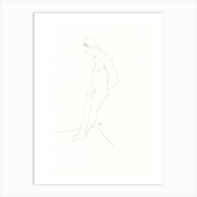 male nude gay art homoerotic full frontal nude painting drawing sketch pencil erotic artwork adult mature 2 Art Print