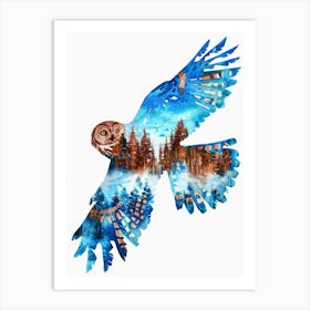 Owl In The Forest 1 Art Print