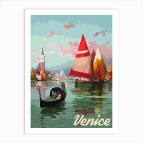 Sailing Near Venice Coast, Italy Art Print