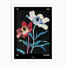 No Rain No Flowers Poster Anemone 1 Art Print