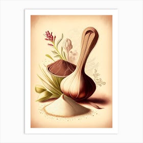 Onion Powder Spices And Herbs Retro Drawing 2 Art Print