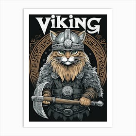 Viking Cat 4 Art Print