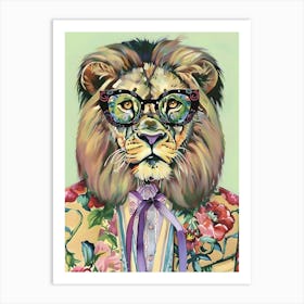 Lion In Glasses 1 Art Print