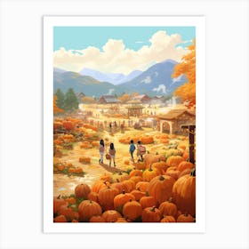 Pumpkin Patch, Watercolour 6 Art Print