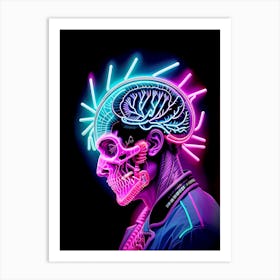 Neon Skull 7 Art Print