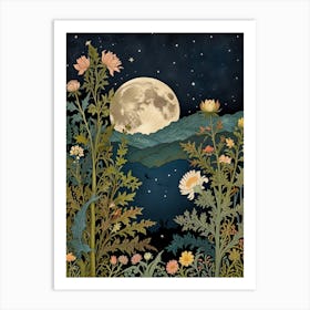 Nature And Moon Style William Morris 6 Art Print