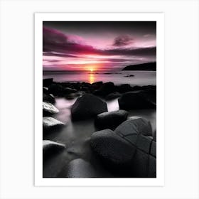 Sunset Over Rocks 6 Art Print