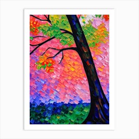 Bur Oak Tree Cubist 1 Art Print
