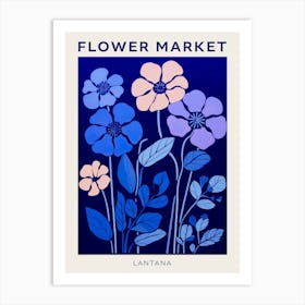 Blue Flower Market Poster Lantana 1 Art Print