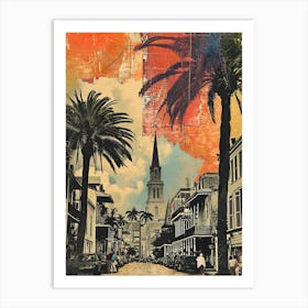 Retro New Orleans Collage 1 Art Print