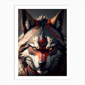 Samurai Wolf Art Print