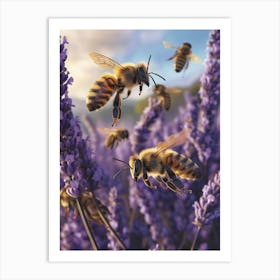 Halictidae Bee Storybook Illustration 19 Art Print