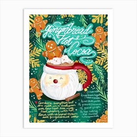 Santa Mug Hot Cocoa Art Print