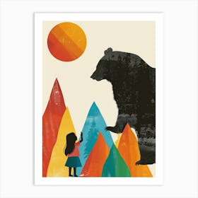 Bear And The Girl Art Print