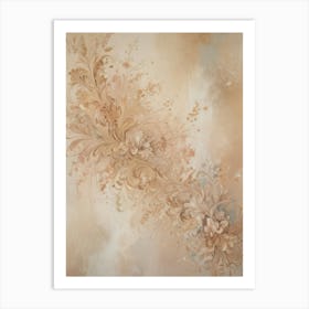 Beige Floral Painting Art Print