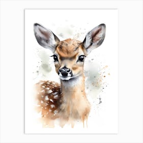 Baby Deer Watercolour Nursery 8 Art Print
