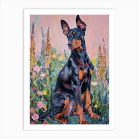 Doberman Pinscher Acrylic Painting 4 Art Print