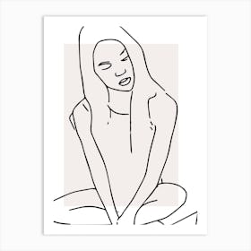 Woman Sitting Outline Art Print