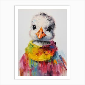 Baby Animal Wearing Sweater Duck Art Print