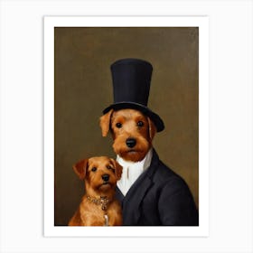 Welsh Terrier Renaissance Portrait Oil Painting Art Print