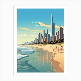 Great Barrier Reef, Australia, Flat Illustration 1 Art Print