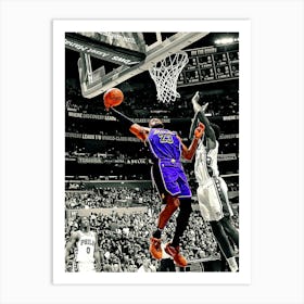 Lebron James Of The Los Angeles Lakers Dunks The Ball During The Game Against The Philadelphia 76ers Art Print