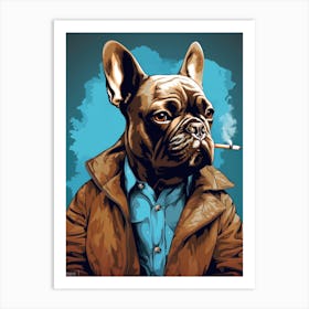 French Bulldog Smoking 1 Art Print