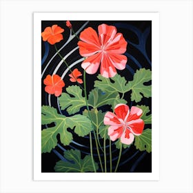 Geranium 4 Hilma Af Klint Inspired Flower Illustration Art Print