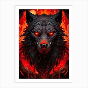 Wolf Inferno Art Print