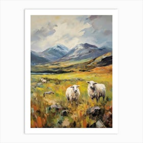 Sheep In The Valley Of The Highalnds During The Storm Art Print