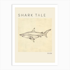 Vintage Shark Pencil Illustration 6 Poster Art Print