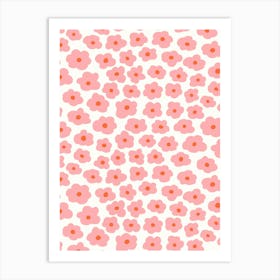 Soft Pink and White Hand Drawn Blossoms Art Print