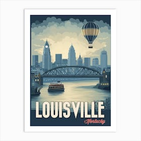 Louisville, Kentucky Travel Poster Art Print